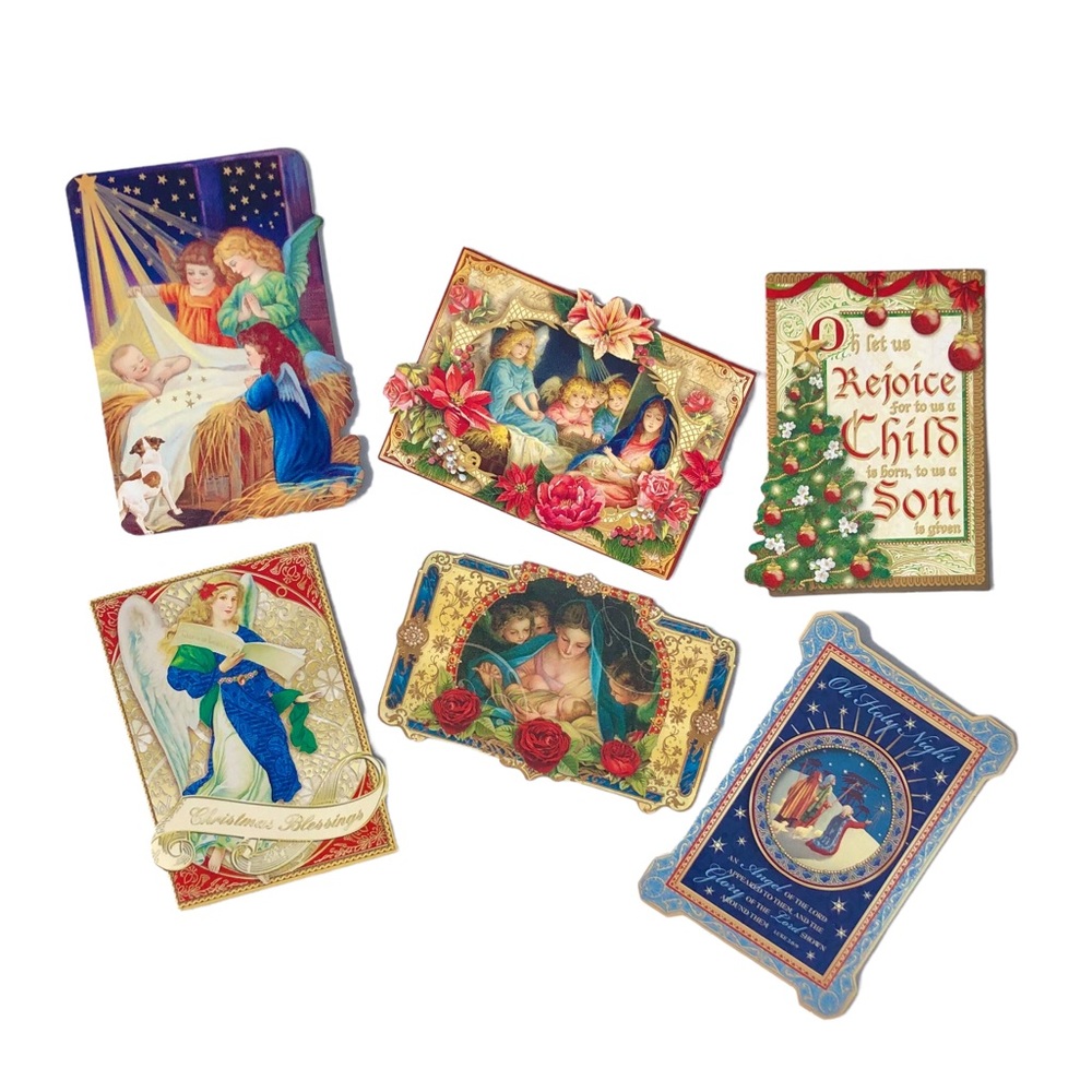 Punch Studio Child is Born Die-Cut Holiday Ephemera Note Cards (67533), 24-ct